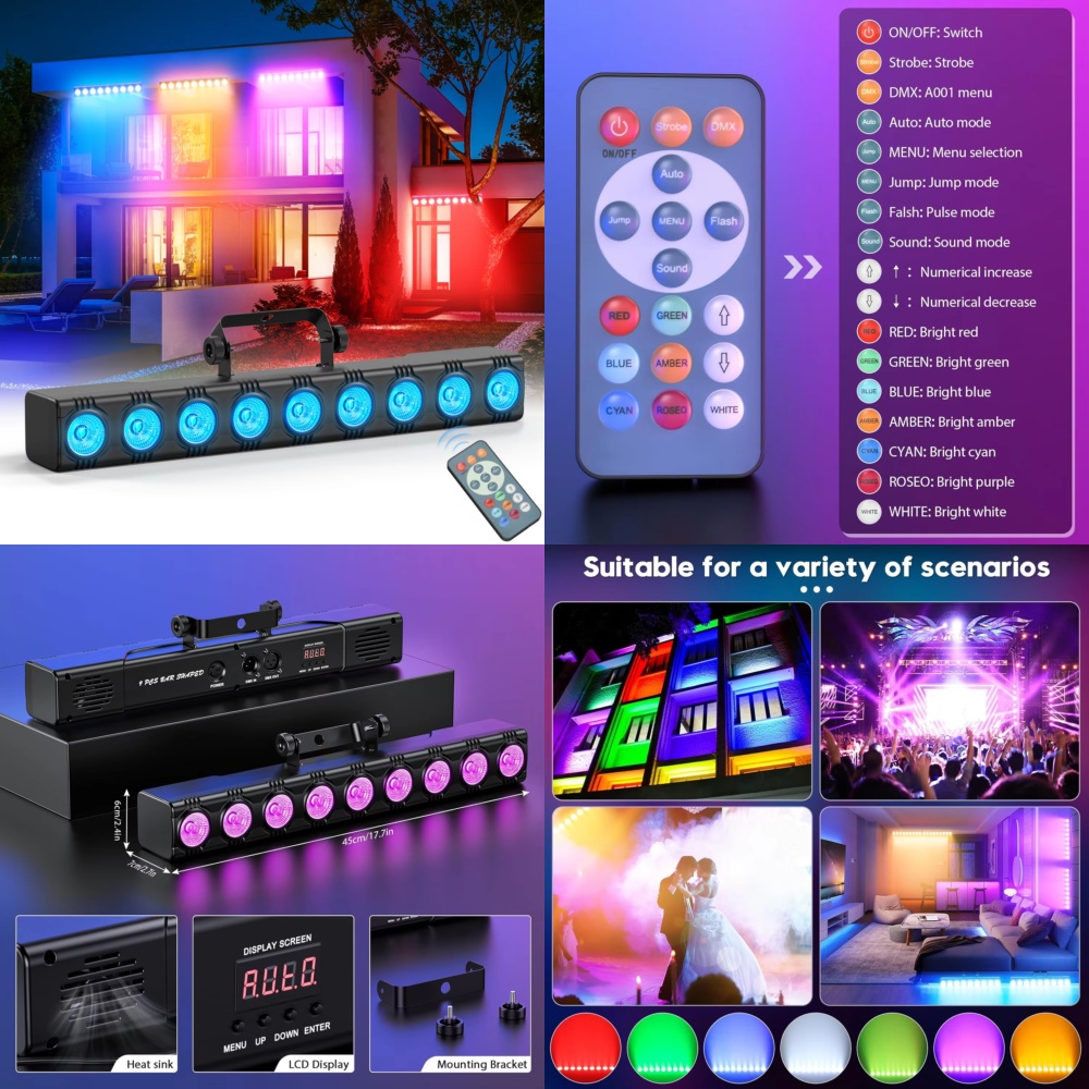 Event Party Dj - ไฟวอลวอชเชอร์ RGB 36W สำหรับไฟส่องเวทีในอาคาร ควบคุมด้วย DMX