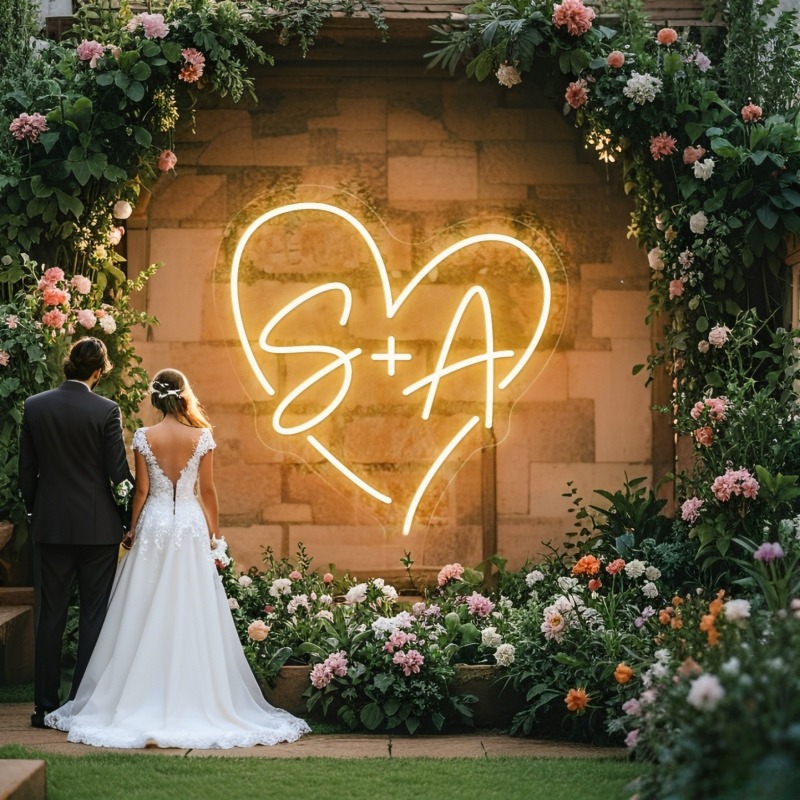 Eve Party - CUSTOM Initials หัวใจ LED Neon Sign,