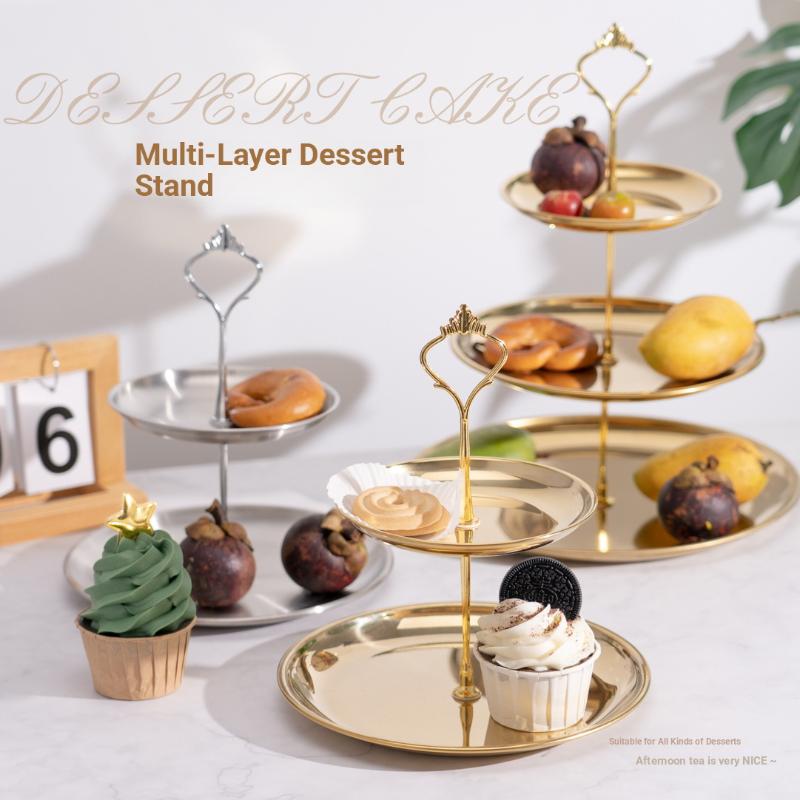 Cupcake Stand Tier - 【CPI】ชั้นวางเค้ก 2/3 ชั้น สีทอง-เงิน สำหรับงานเลี้ยง งานฉลอง
