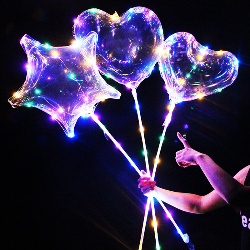 Led Balloon Light - 1 ชุด LED CLEAR บอลลูนโปร่งใส Bobo