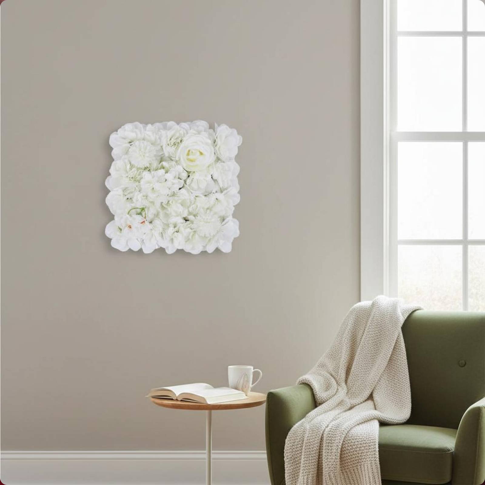 Flower Wall Panel - แผงผนังดอกไม้ประดิษฐ์ ประกอบง่าย ฉากหลังดอกไม้ประดิษฐ์ 3 มิติ แผงฉากหลังดอกไม้