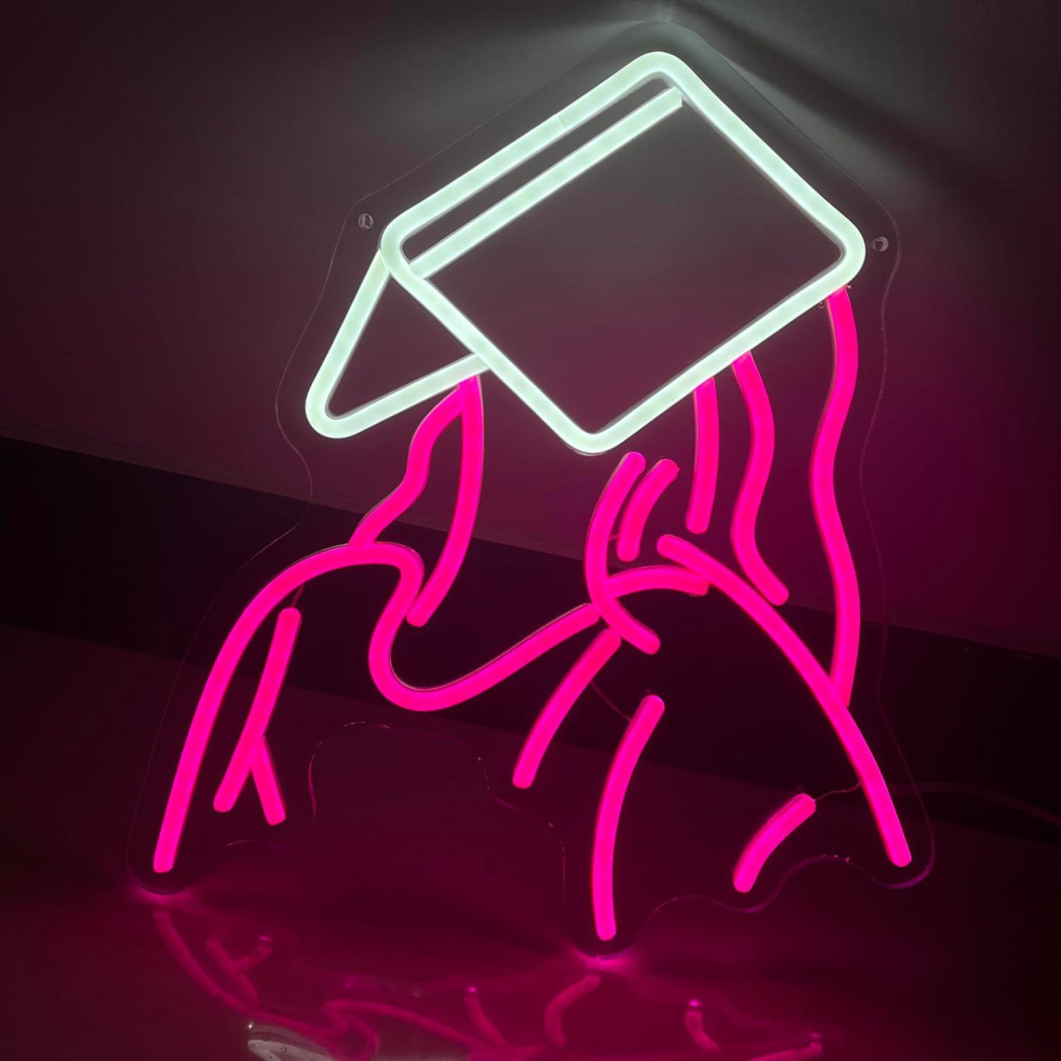Neon Sign Party - ป้ายไฟนีออนรูปสาวน้อยอ่านหนังสือ ไฟ LED ปรับความสว่างได้ ใช้พอร์ต USB