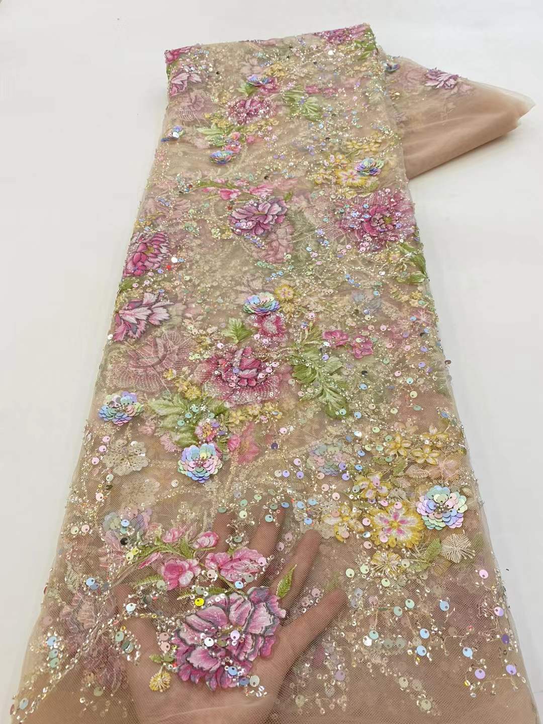 Glitter Tablecloth - ผ้าลูกไม้แอฟริกัน 2026 คุณภาพสูง พร้อมเลื่อม ปักลายแบบไนจีเรีย ผ้าลูกไม้ฝรั่งเศส