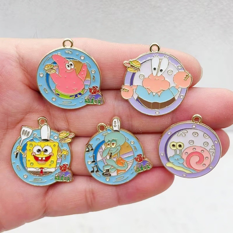 Party Favor Bag - จี้โลหะผสมลายการ์ตูนอนิเมะรูปหยดน้ำ 10 ชิ้น, อุปกรณ์ DIY สำหรับพวงกุญแจและจี้กระเป๋า