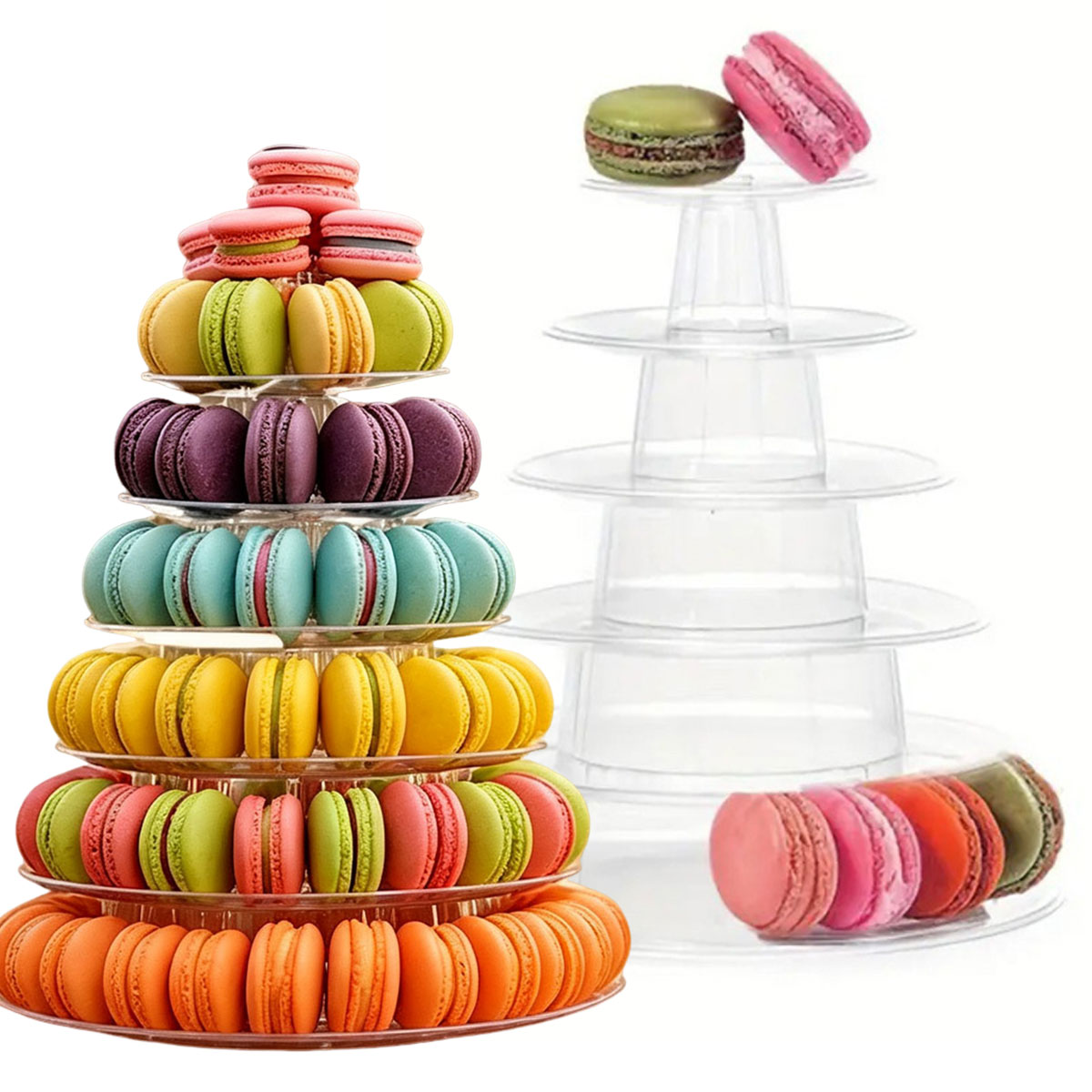 Cupcake Stand Tier - 1 ชิ้น 6 ชั้น ชั้นวางเค้กพลาสติกใสทรงกลม –