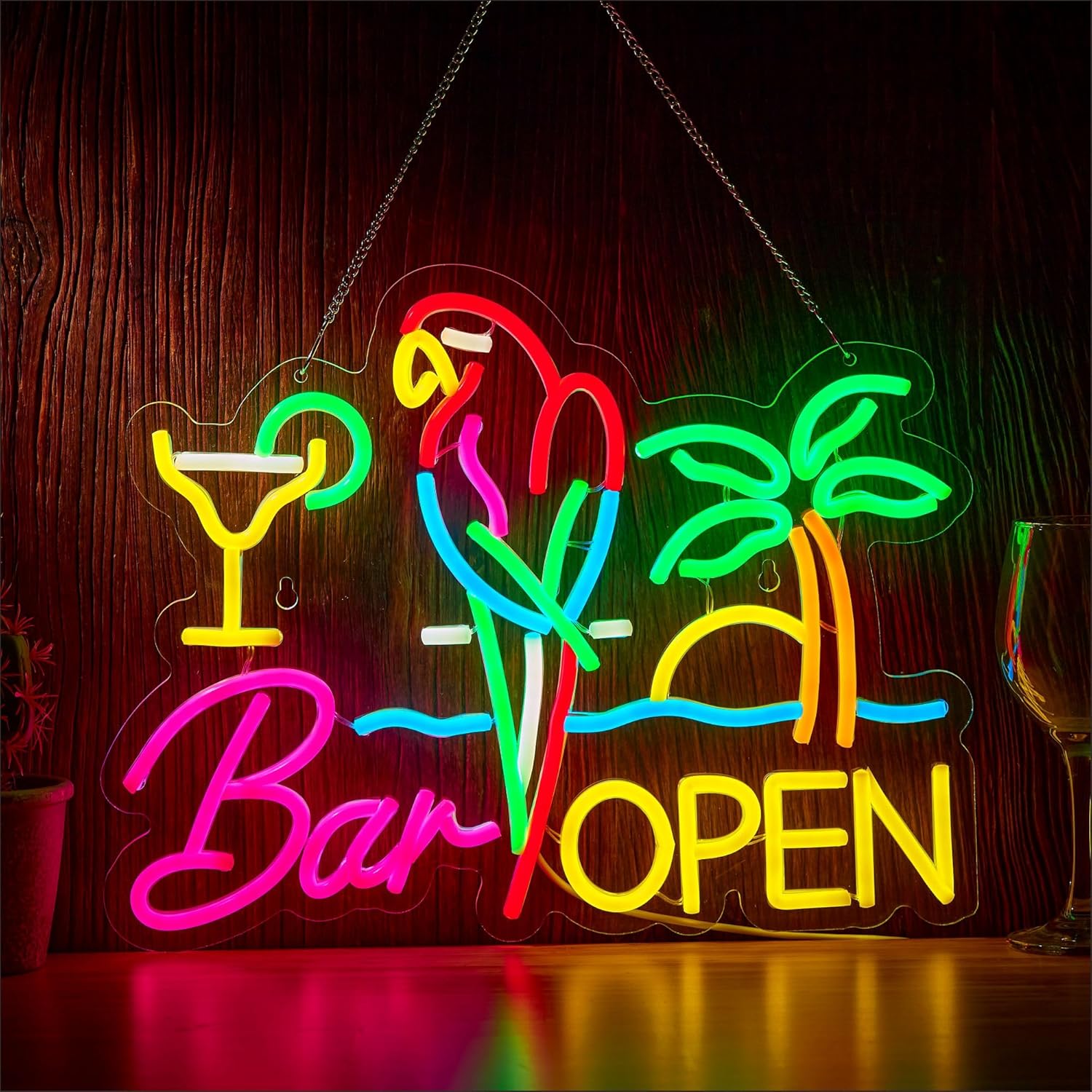 Neon Sign Party - ป้ายไฟนีออนรูปบาร์ ไฟตกแต่งผนังสำหรับธุรกิจ ไฟ LED นีออนแบบ USB