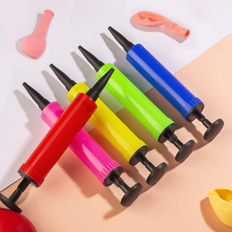 Balloon Pump Hand - ปั๊มลมมือถือขนาดเล็ก ปั๊มลมพลาสติก อุปกรณ์เสริมสำหรับลูกโป่ง ปั๊มลมสำหรับงานวันเกิด งานแต่งงาน สีสุ่ม