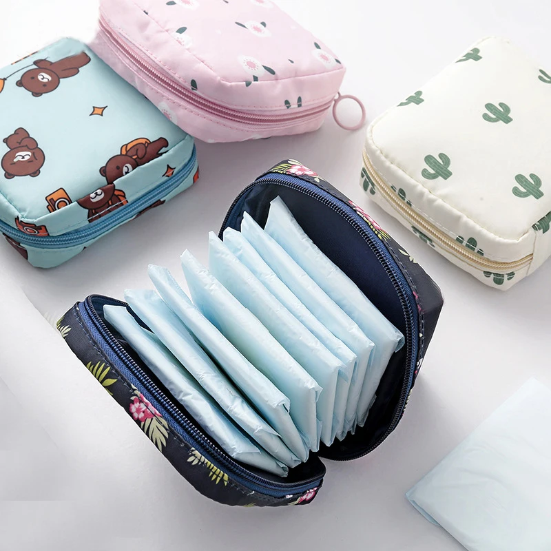 Napkin Folding Set - ผู้หญิงกระเป๋าเครื่องสําอางขนาดเล็กชุดซิปหญิง MINI ผ้าอนามัยแต่งหน้าลิปสติกกระเป๋าเดินทางหูฟังเหรียญ Organizer กระเป๋ากระเป๋า