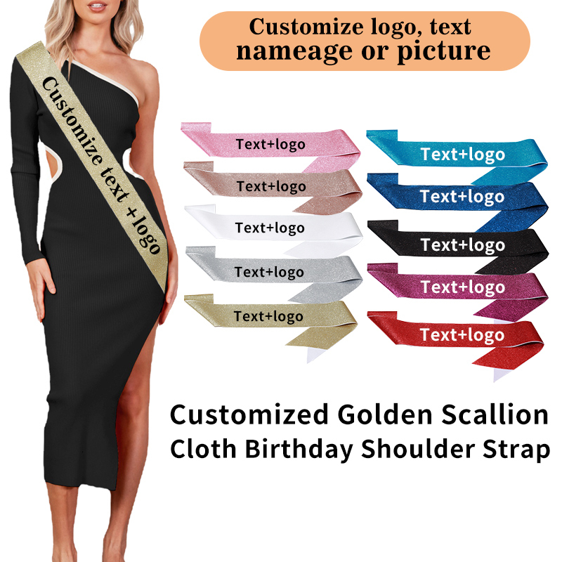 Birthday Sash Glitter - Diy Custom Glitter ซาติน Sash เขียนตามที่คุณต้องการงานแต่งงานเจ้าสาวทีมเจ้าสาวเผ่าซาติน