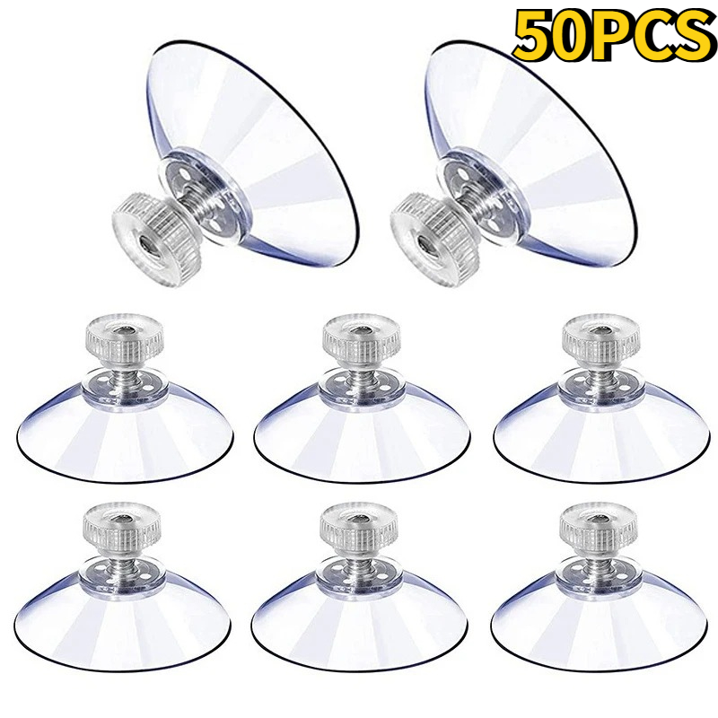 Plastic Cup 50Pcs - 5/50 ชิ้น 25/32/41 มม. ถ้วยดูดทรงกลมใสแข็งแรงพร้อมสกรู แผ่นดูดพลาสติก
