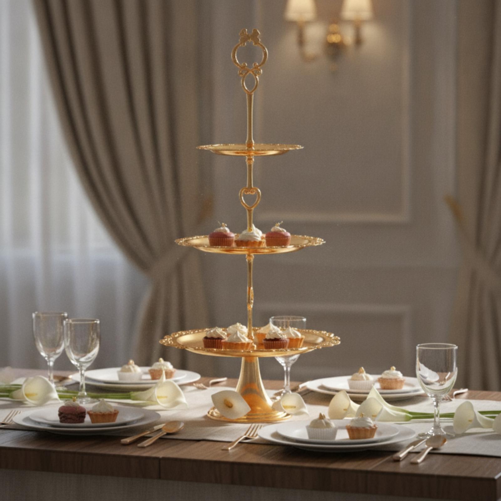 ชั้นวางขนมหลายชั้นโลหะตกแต่งขอ - Cupcake Stand Tier บทวิจารณ์และราคา