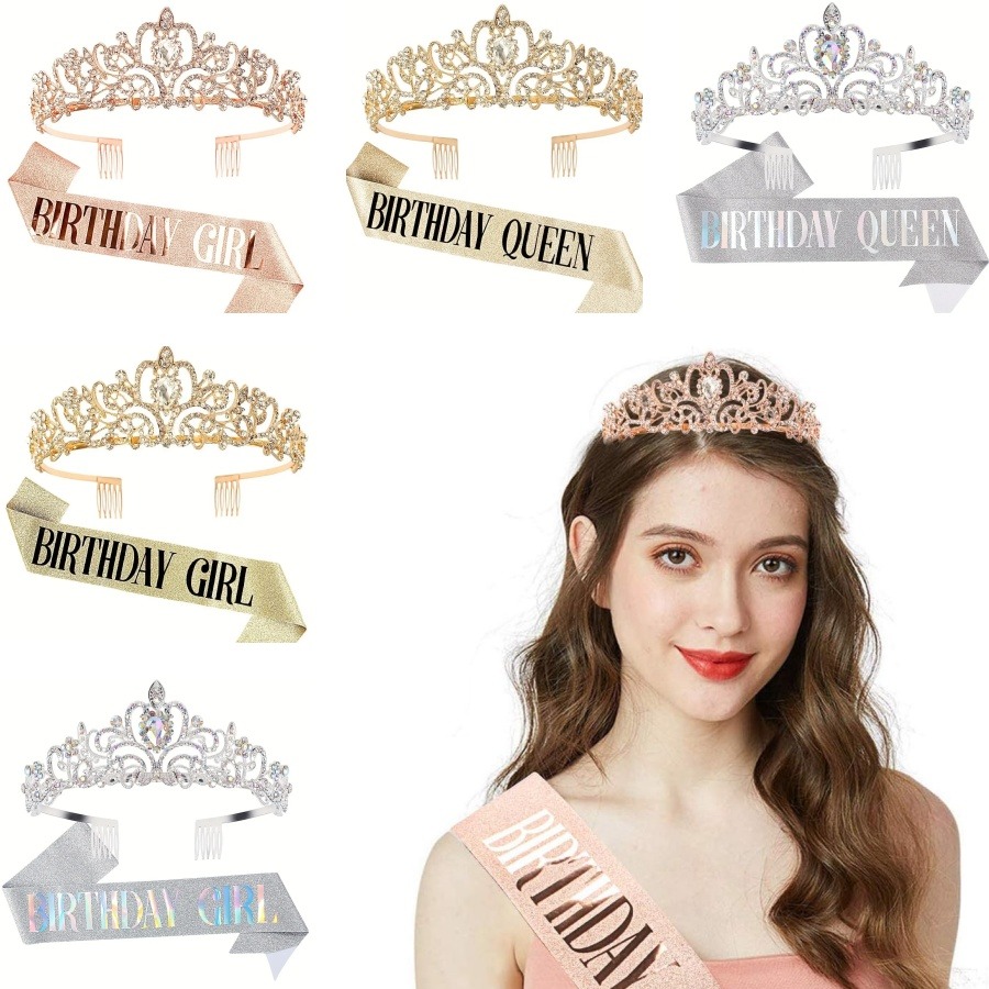 ชุดมงกุฎคริสตัลประดับเพชร 2 ชิ - Birthday Sash Glitter บทวิจารณ์และราคา