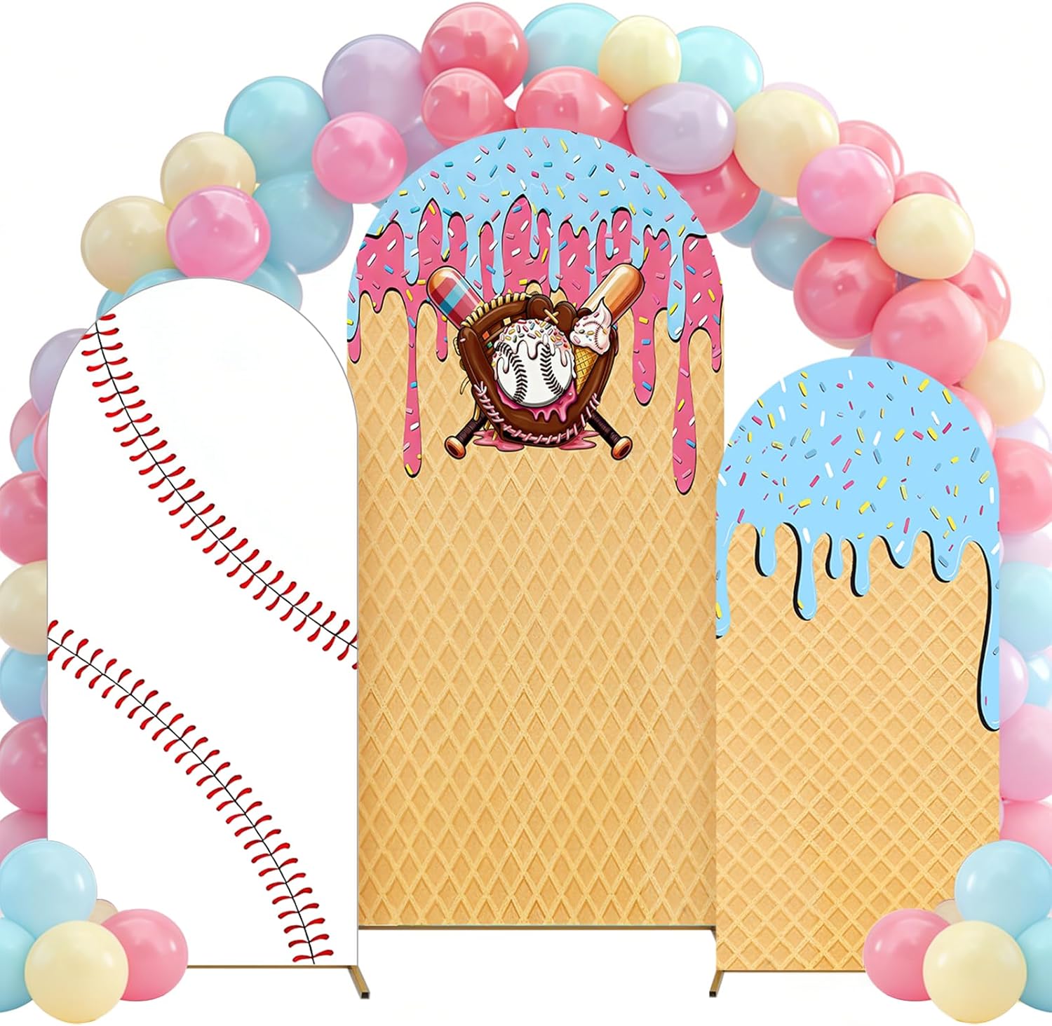 ฉากหลังเบสบอลไอศกรีมลายหยดน้ำ  - Dessert Table Backdrop บทวิจารณ์และราคา