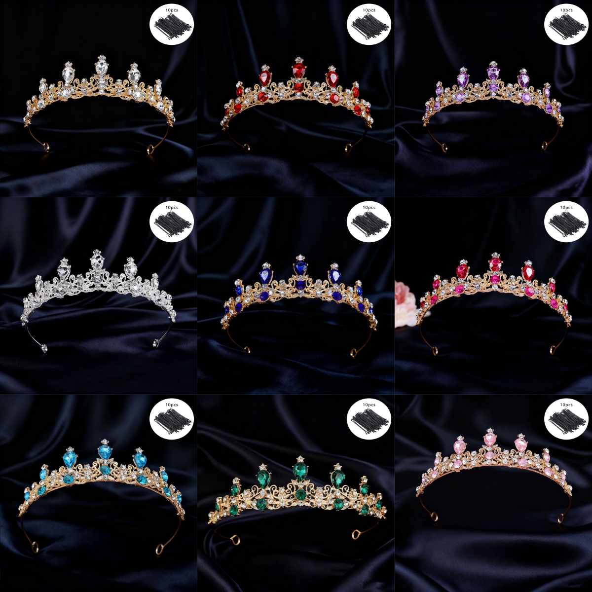 มงกุฎเจ้าสาวแบบวินเทจประดับเพช - Event & Party Supply บทวิจารณ์และราคา