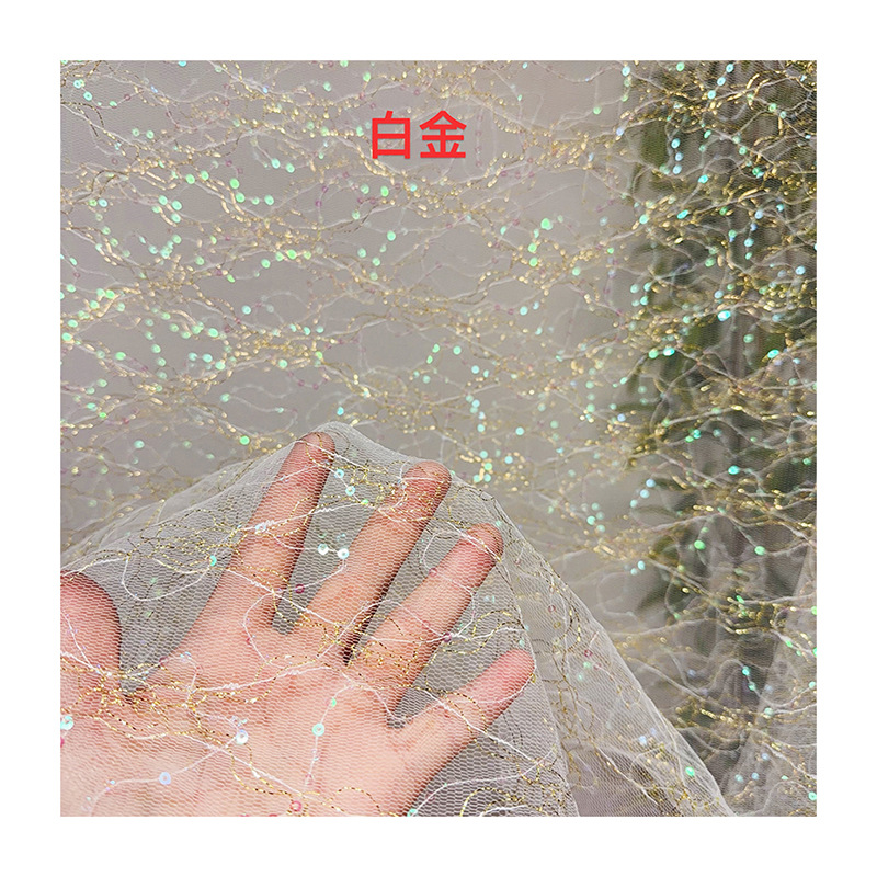 ผ้าลูกไม้ตาข่ายโปร่งแสงปักเลื่ - Glitter Tablecloth บทวิจารณ์และราคา