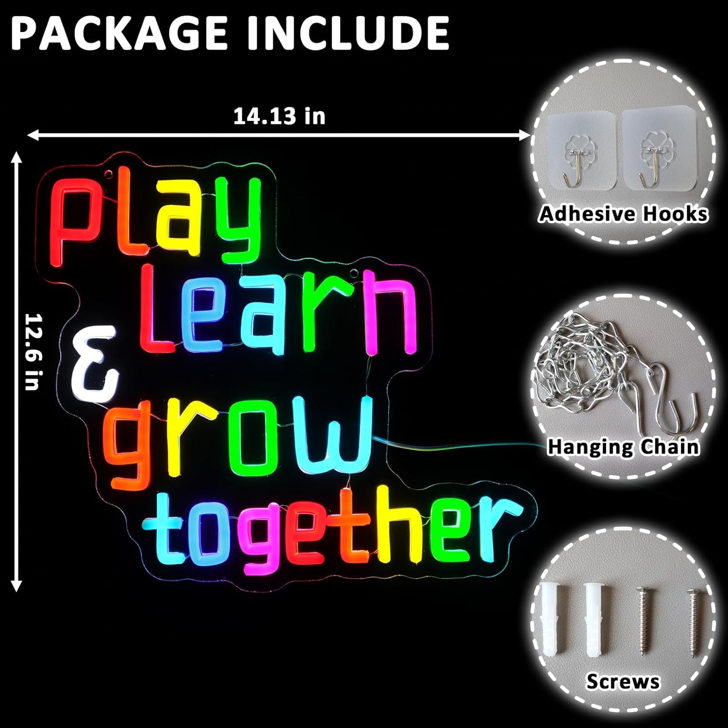 ป้ายไฟนีออน Play Learn Grow To - Neon Sign Party บทวิจารณ์และราคา