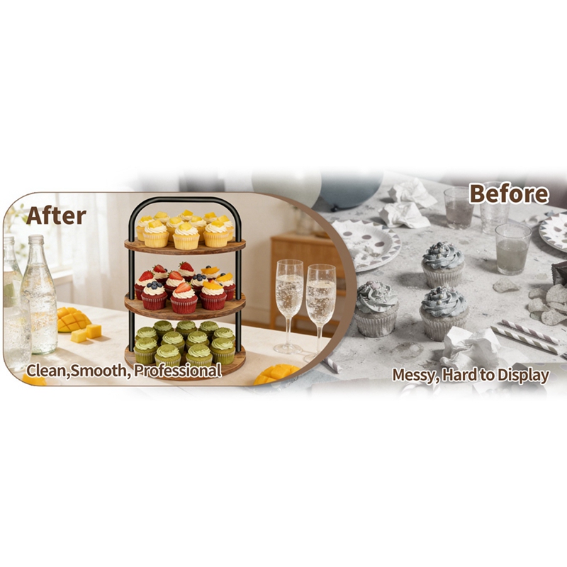 ชั้นวางคัพเค้กไม้ ABLN สำหรับจ - Cupcake Stand Tier บทวิจารณ์และราคา