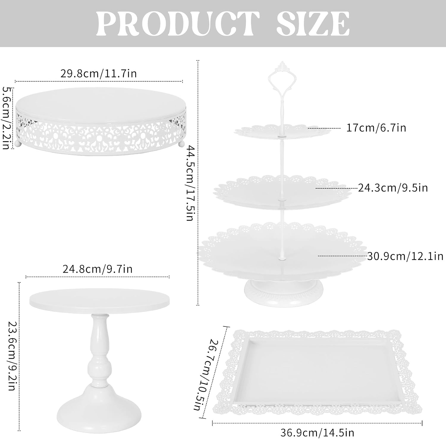 ชุดจัดวางขนมหวานโลหะสีดำ 8 ชิ้ - Cupcake Stand Tier บทวิจารณ์และราคา