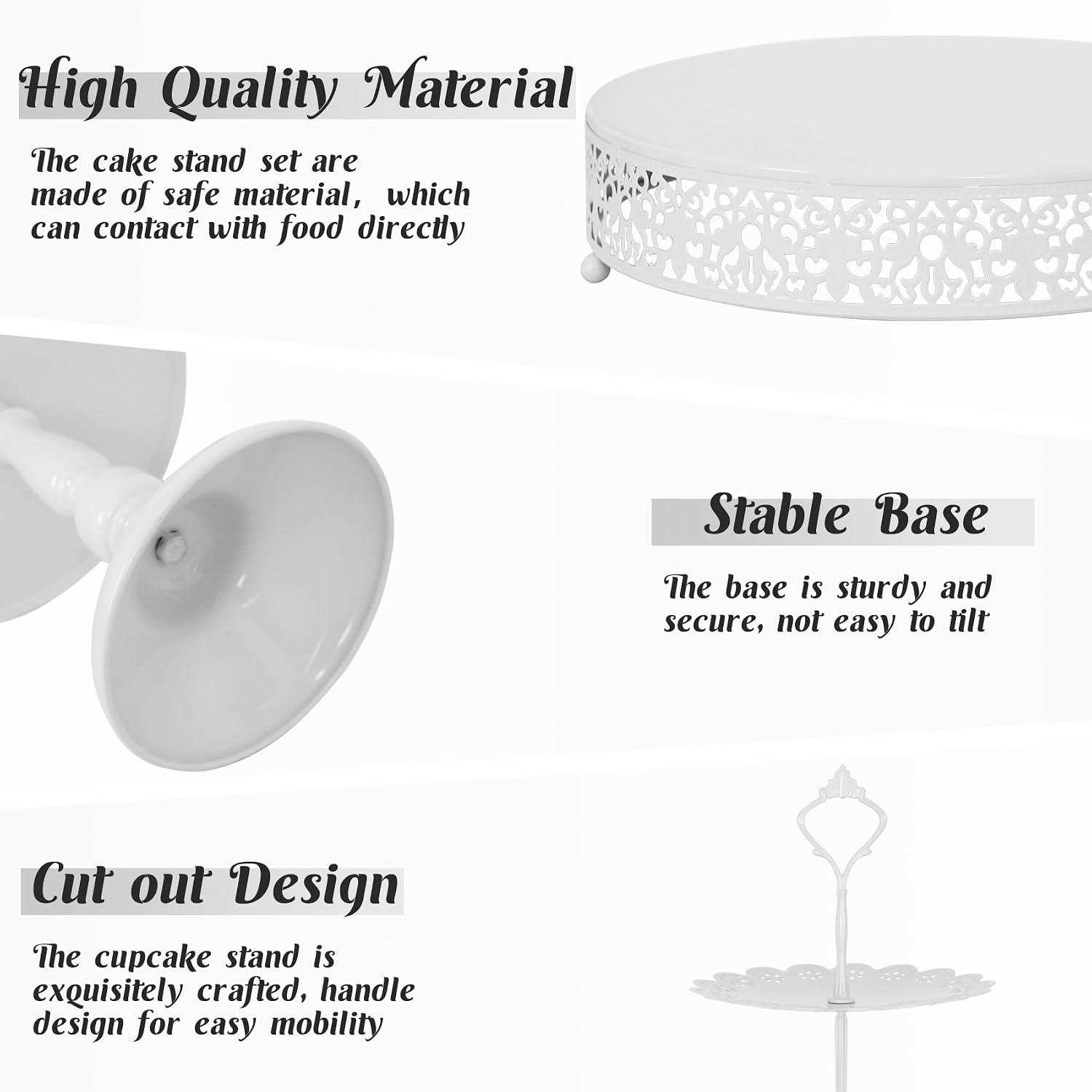 ชุดจัดวางขนมหวานโลหะสีดำ 8 ชิ้ - Cupcake Stand Tier บทวิจารณ์และราคา
