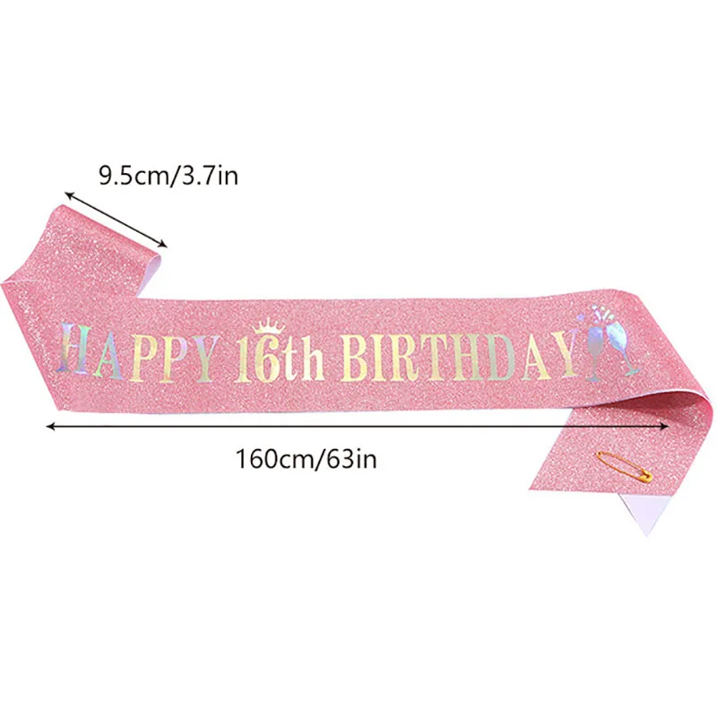 13th 10th มีความสุข21st 16TH 3 - Birthday Sash Glitter บทวิจารณ์และราคา