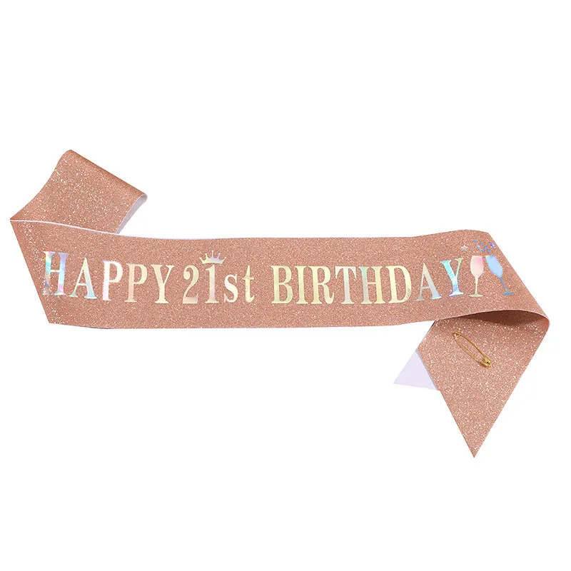 13th 10th มีความสุข21st 16TH 3 - Birthday Sash Glitter บทวิจารณ์และราคา