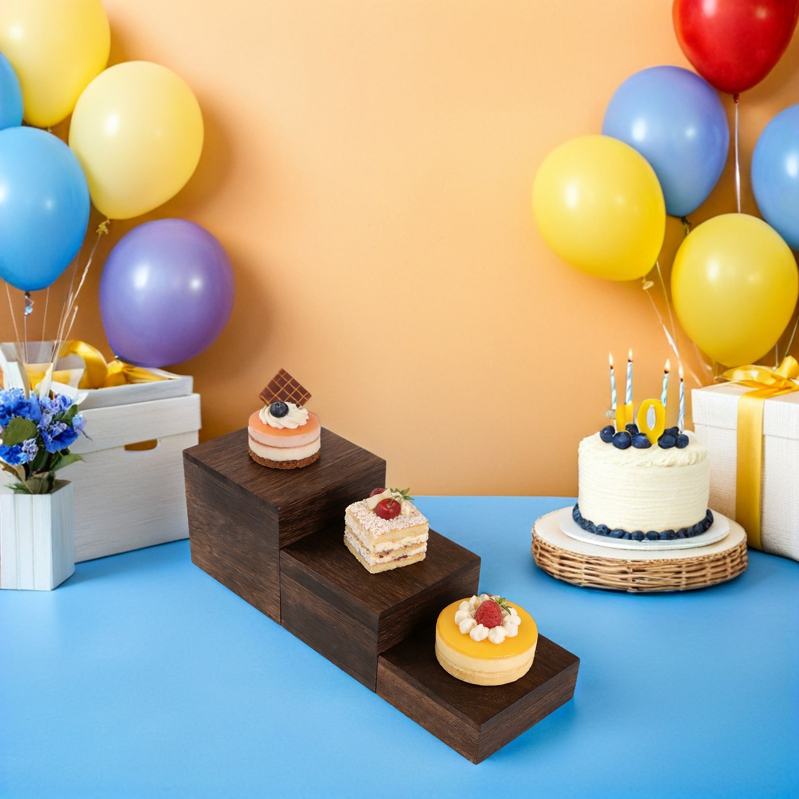 ชุดชั้นวางเค้กไม้สไตล์ชนบท 3 ช - Cupcake Stand Tier บทวิจารณ์และราคา