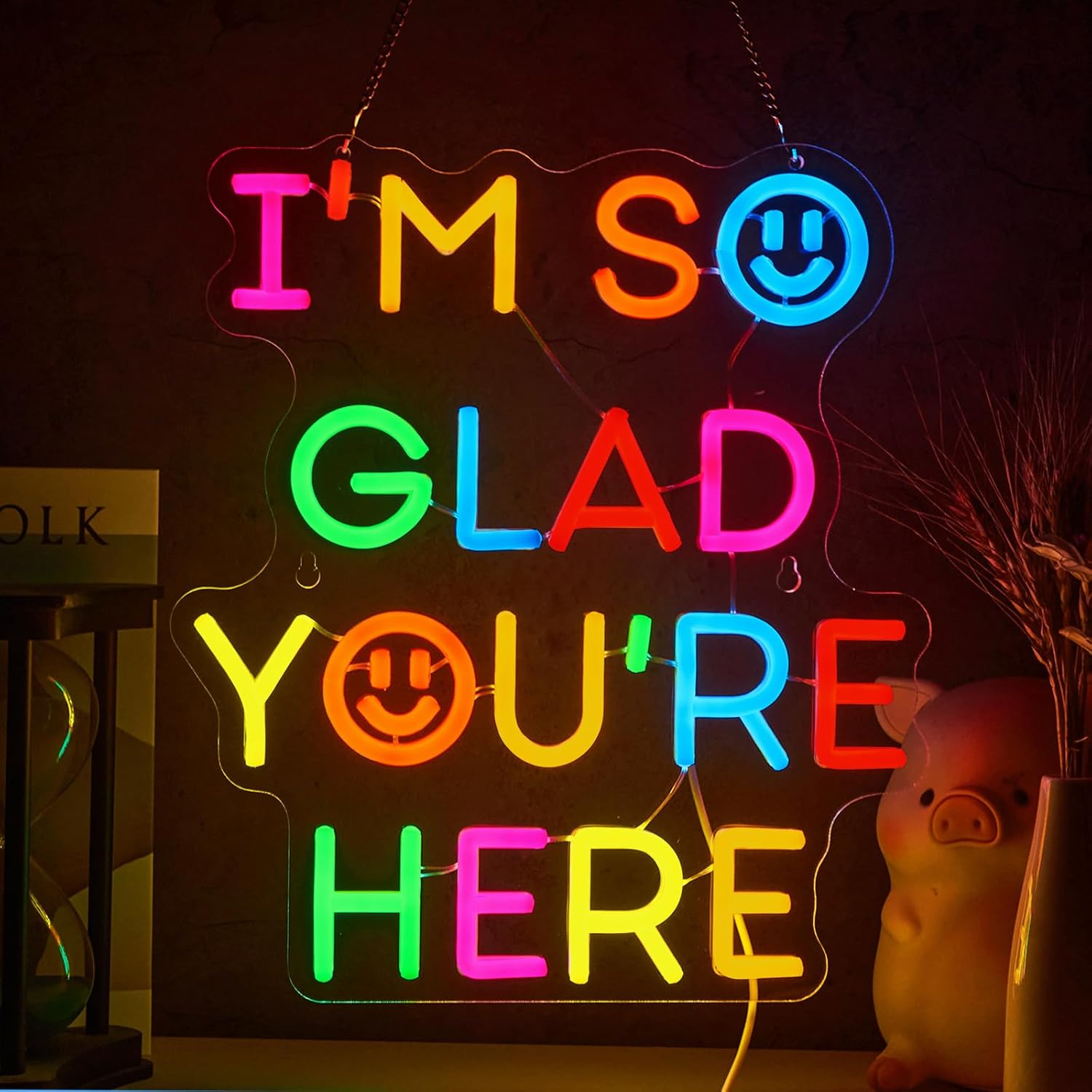    ฉันดีใจมากที่คุณมาอยู่ที่น - Neon Sign Party บทวิจารณ์และราคา
