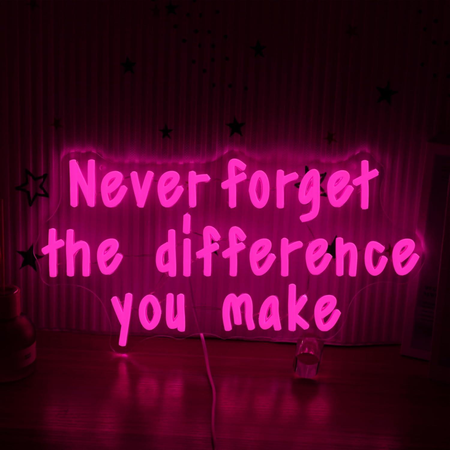 อย่าลืมความแตกต่างที่คุณสร้าง  - Neon Sign Party บทวิจารณ์และราคา