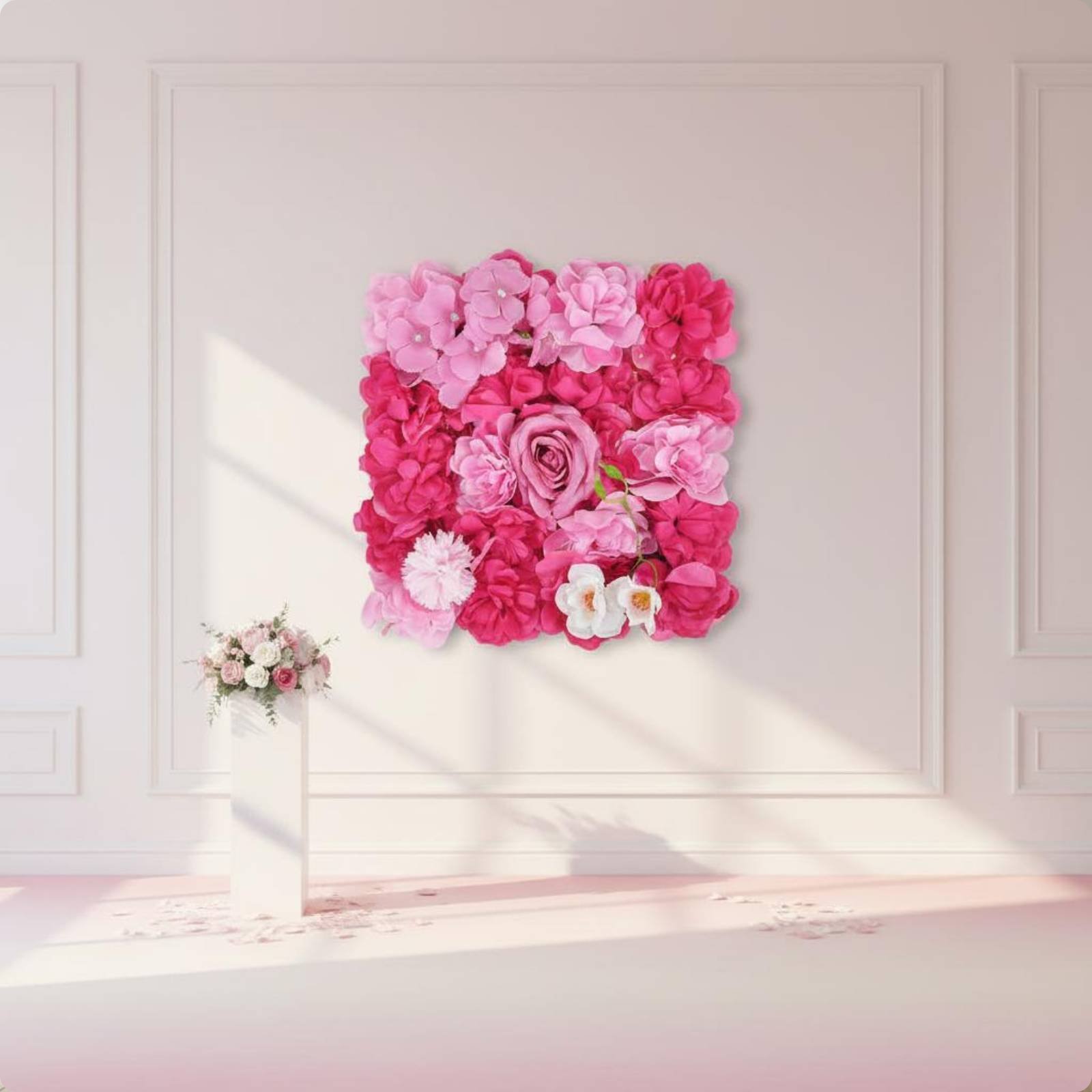 แผงผนังดอกไม้ประดิษฐ์ ประกอบง่ - Flower Wall Panel บทวิจารณ์และราคา