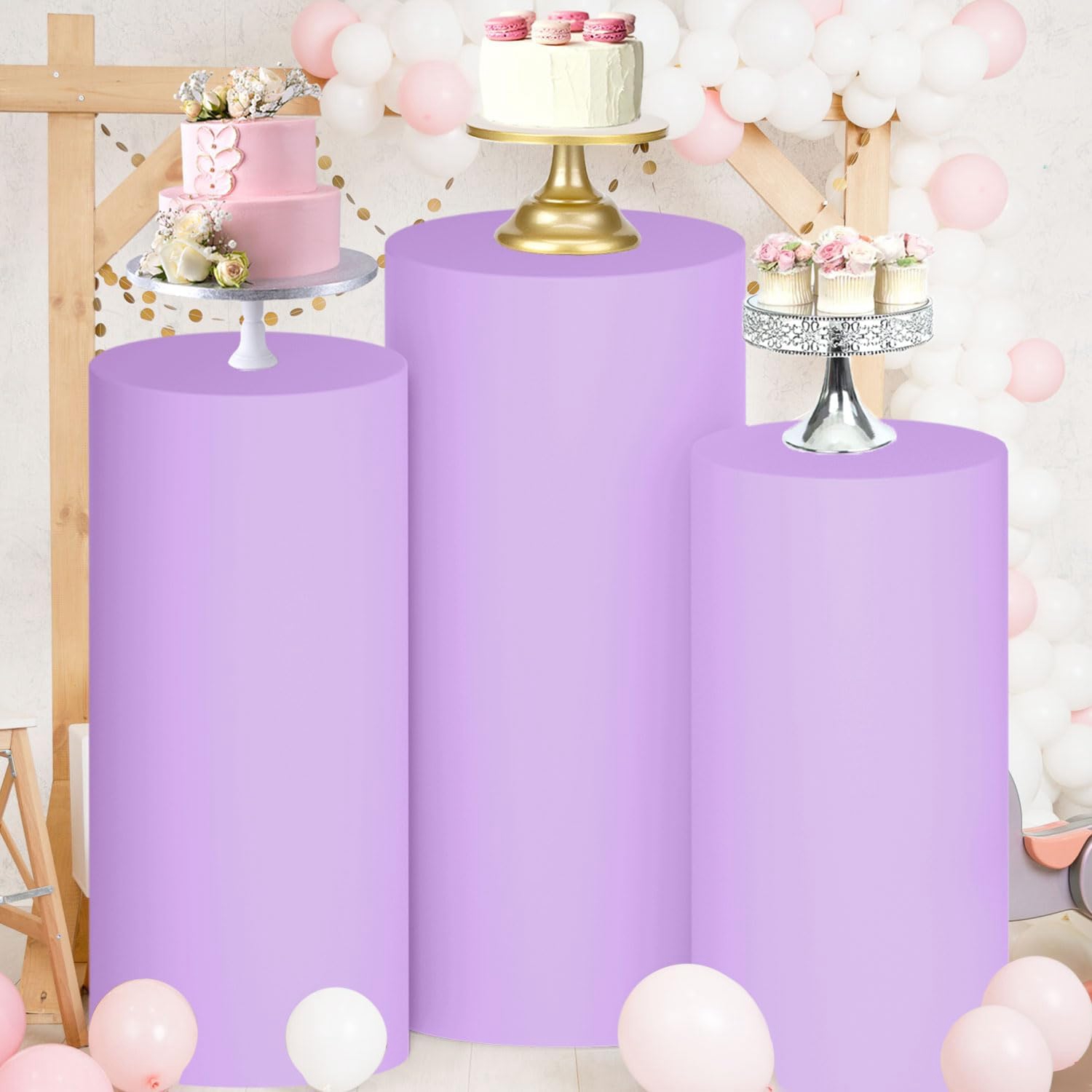 ผ้าคลุมทรงกระบอกสีม่วง Yeele ส - Dessert Table Backdrop บทวิจารณ์และราคา