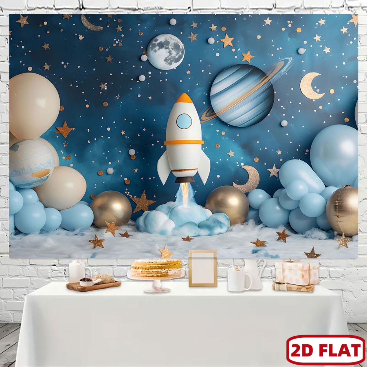 แบนเนอร์ปาร์ตี้ธีมอวกาศแบบแบน  - Event Launch Party บทวิจารณ์และราคา