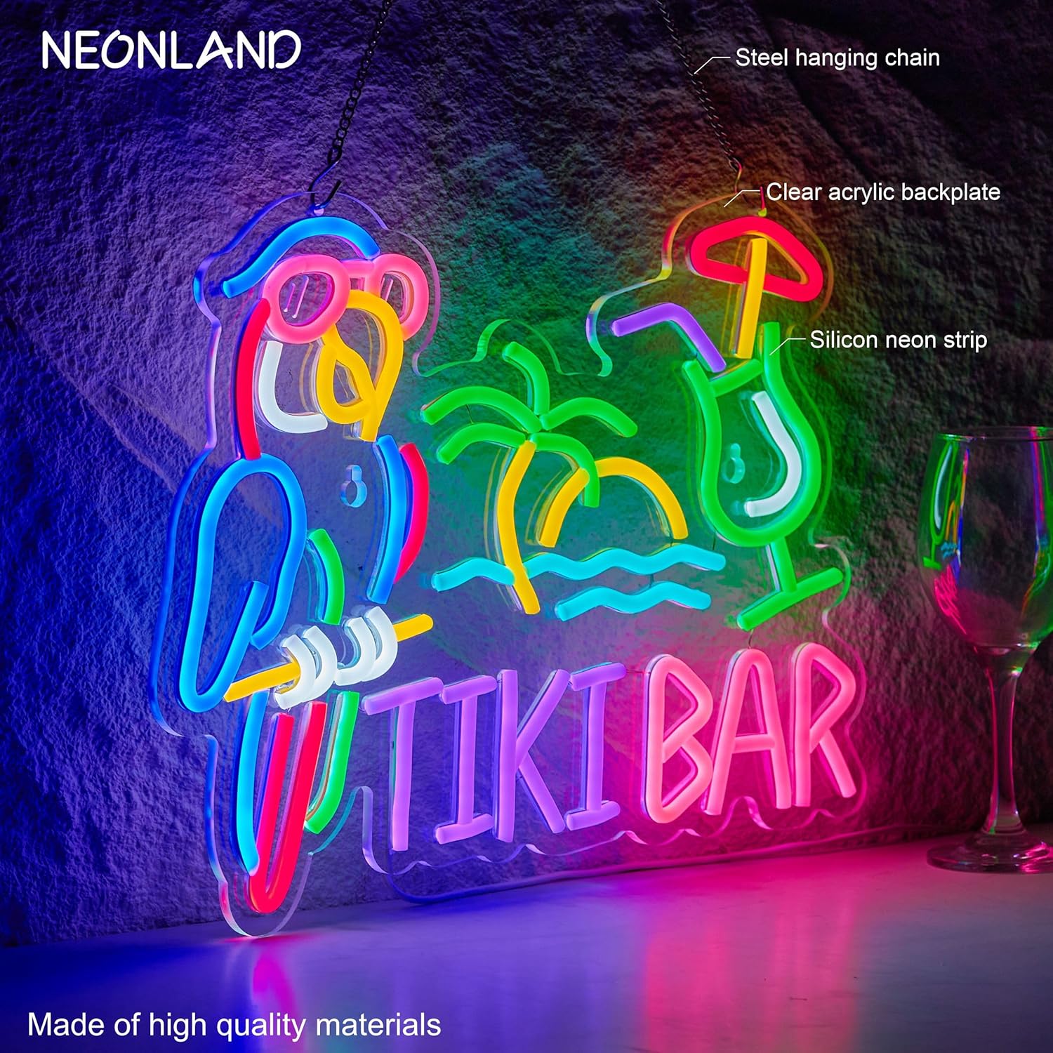 ป้ายไฟนีออนรูปต้นปาล์ม ทิกิ บา - Neon Sign Party บทวิจารณ์และราคา