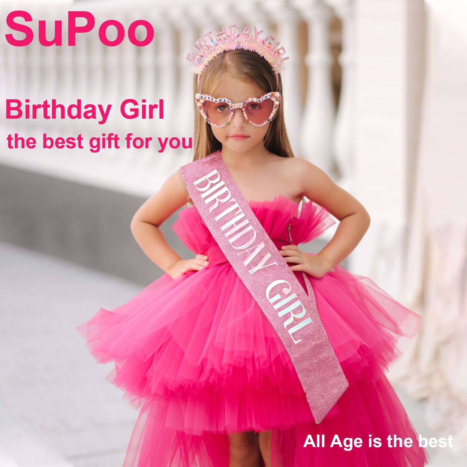 ชุดที่คาดผม ผ้าคาดเอว แว่นกันแ - Birthday Sash Glitter บทวิจารณ์และราคา