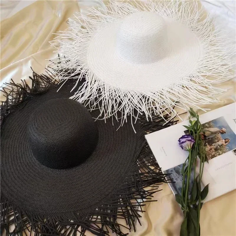 ฤดูร้อนใหม่กว้าง Brimmed สีทึบ - Paper Straw Color บทวิจารณ์และราคา
