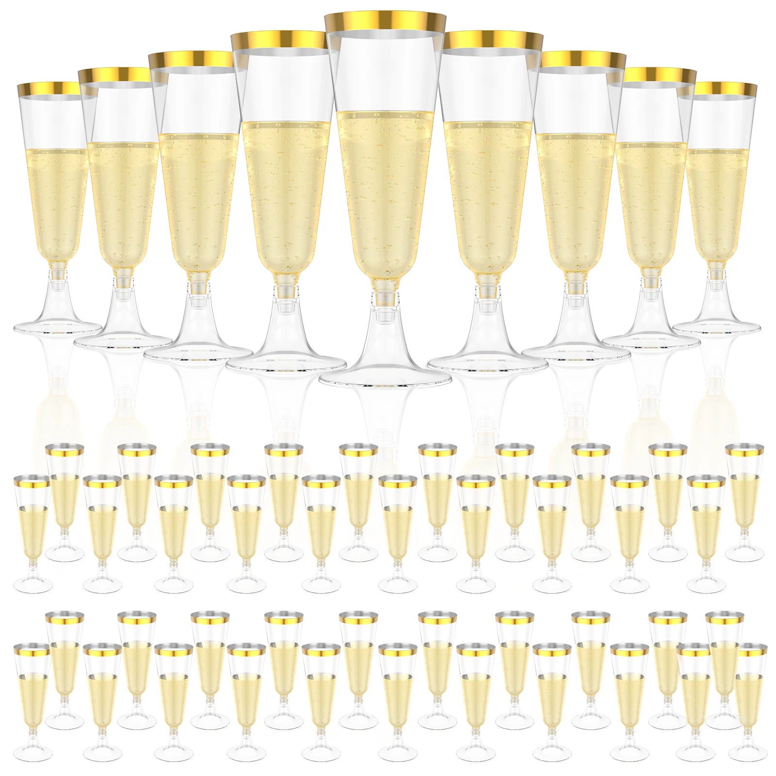 50 ชิ้น แก้วแชมเปญพลาสติก ขอบส - Plastic Cup 50Pcs บทวิจารณ์และราคา