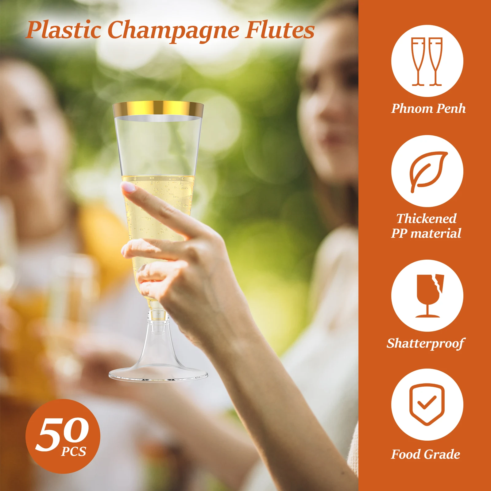50 ชิ้น แก้วแชมเปญพลาสติก ขอบส - Plastic Cup 50Pcs บทวิจารณ์และราคา