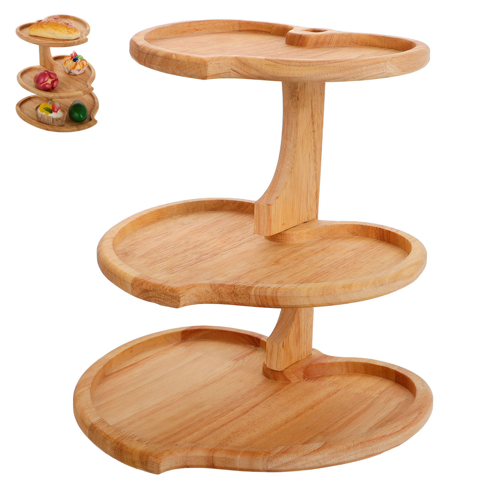 ถาดเสิร์ฟไม้รูปหัวใจ 3 ชั้น สำ - Cupcake Stand Tier บทวิจารณ์และราคา