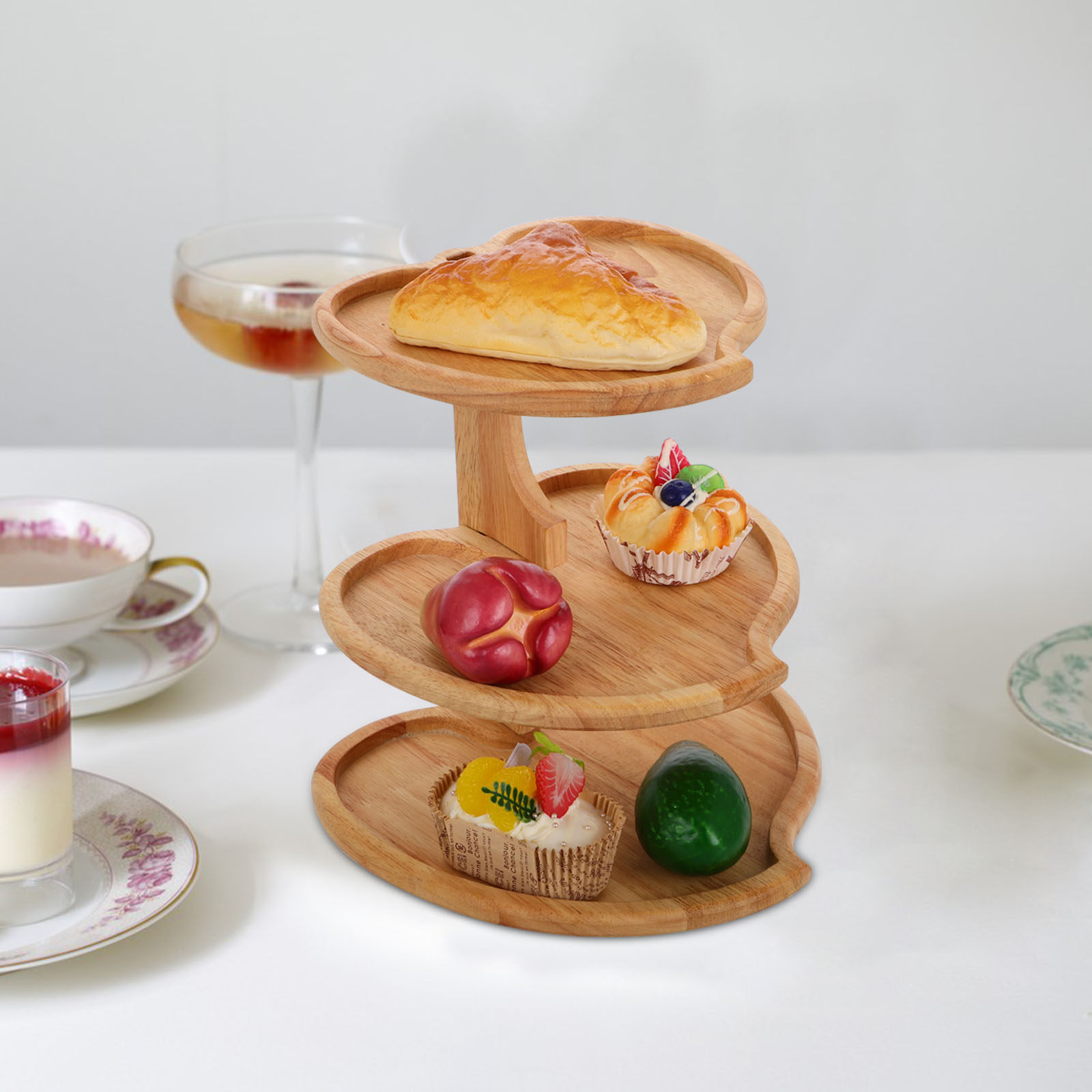 ถาดเสิร์ฟไม้รูปหัวใจ 3 ชั้น สำ - Cupcake Stand Tier บทวิจารณ์และราคา
