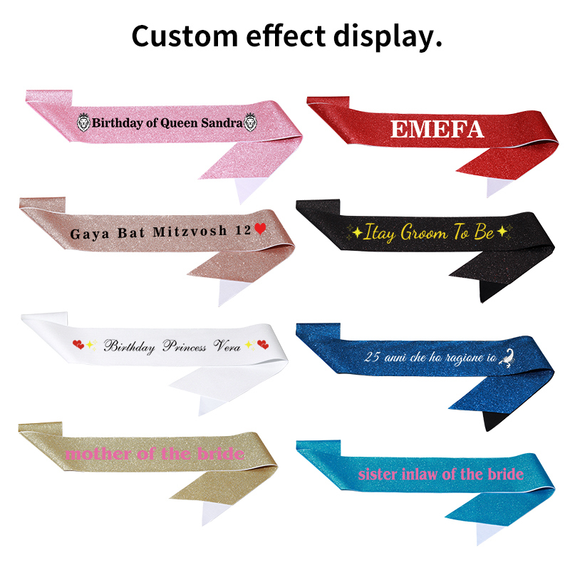 Diy Custom Glitter ซาติน Sash  - Birthday Sash Glitter บทวิจารณ์และราคา
