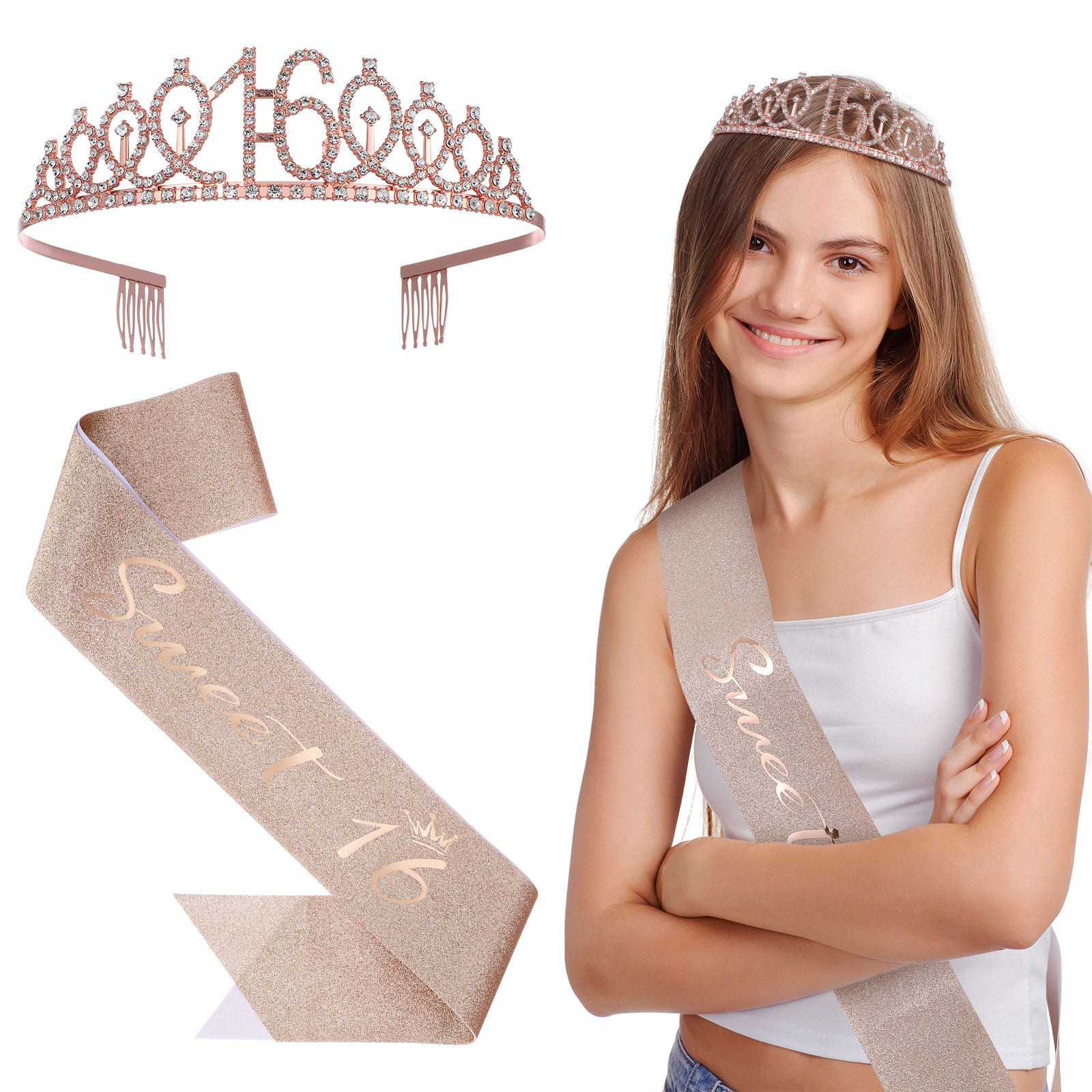 1 ชุดที่คาดผมมงกุฎวันเกิดแบบมี - Birthday Sash Glitter บทวิจารณ์และราคา