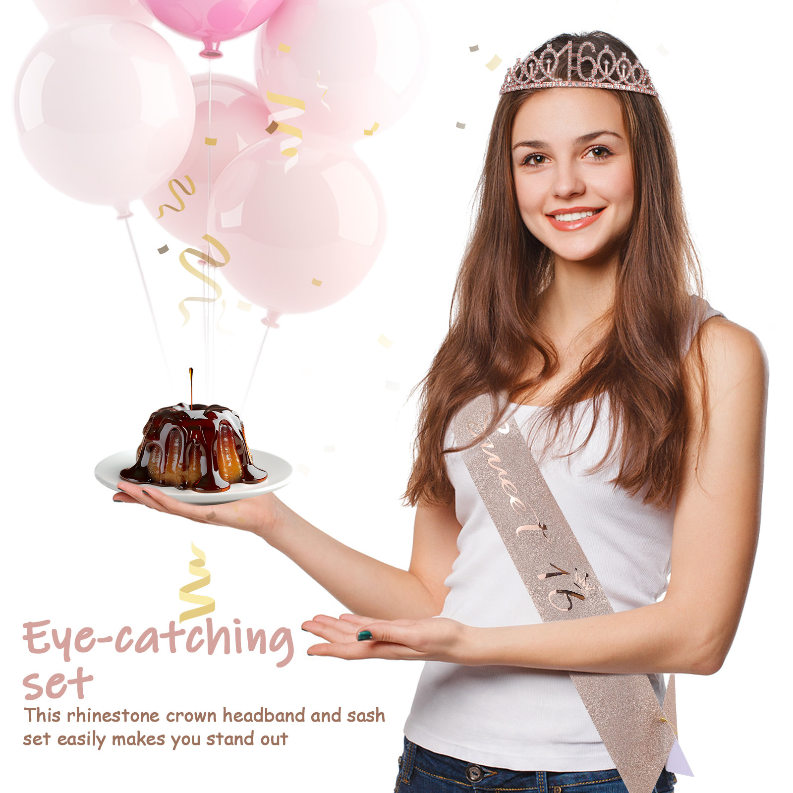 1 ชุดที่คาดผมมงกุฎวันเกิดแบบมี - Birthday Sash Glitter บทวิจารณ์และราคา