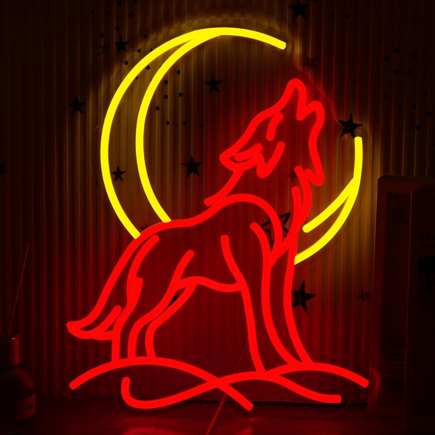 ป้ายไฟนีออนรูปหมาป่าร้องเสียง  - Neon Sign Party บทวิจารณ์และราคา